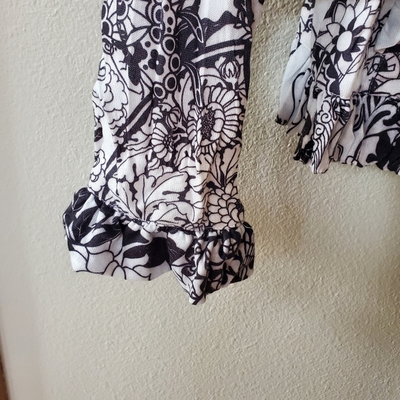 Alberto Makali Vintage Floral Ruffle Zip up jacket. Womens size S - Picture 3 of 6